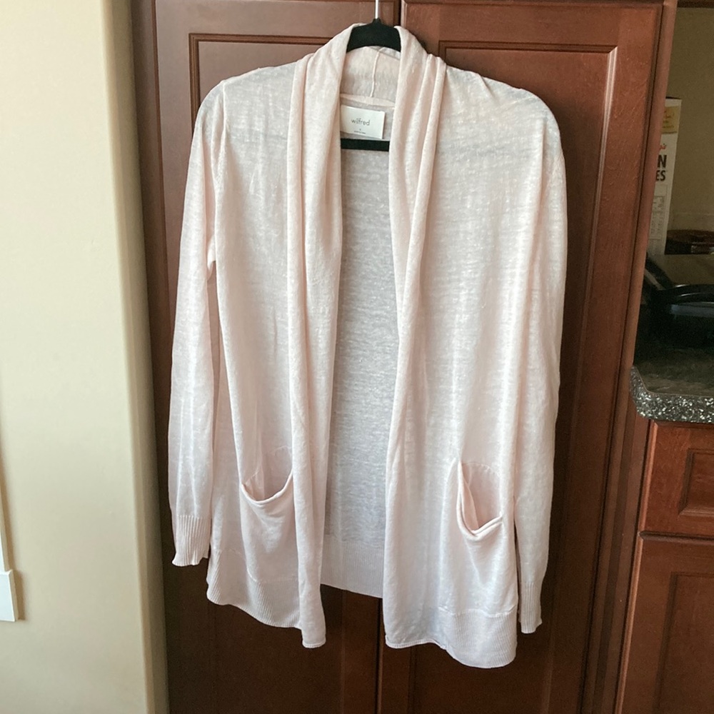 Wilfred Linen Pink Cardigan Size S
